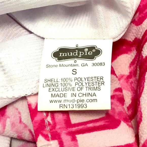 Mud Pie Pink and White Intricate Pattern Sleeveless Dress Size Small - Picture 9 of 10